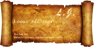 Loosz József névjegykártya